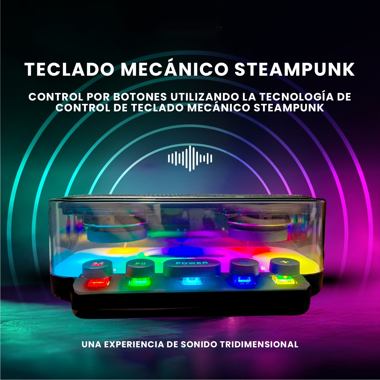 Parlante Bluetooth Alta Fidelidad Rgb Mp3 Usb Fm | Sonido Envolvente | Diseno Futurista