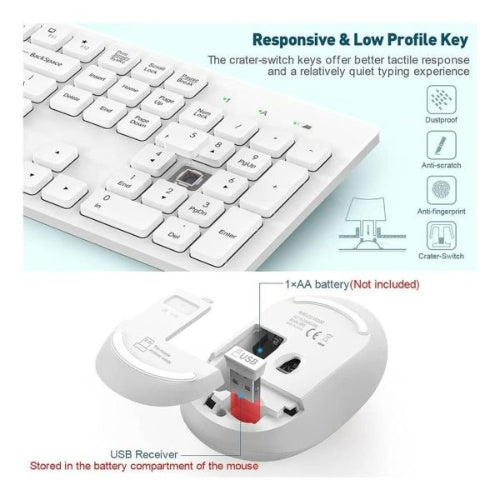 Teclado Para Pc Con Mouse Inalambrico Wireless