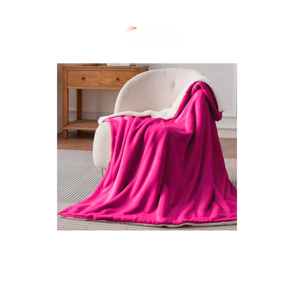 Cobija Cubre Cama Manta Ovejera Terciopelo 180X240 Cm Fucsia
