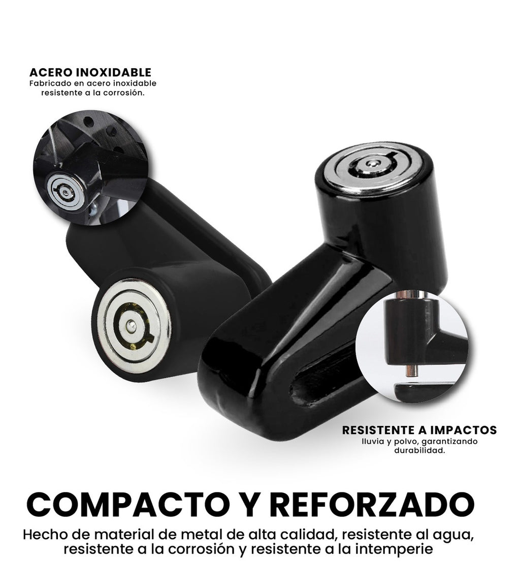 Candado De Disco Antirrobo Para Moto Scooter Bicicleta 2 Llaves