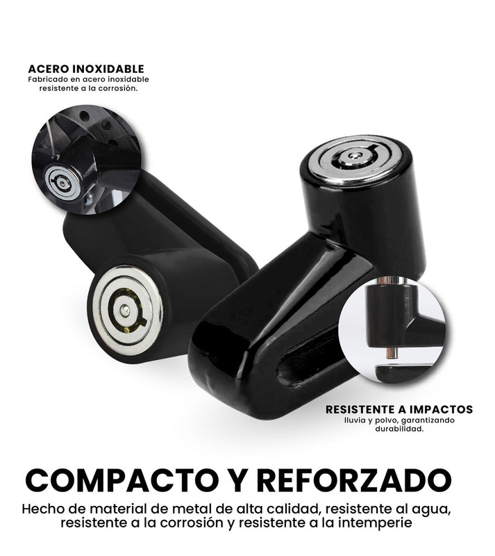 Candado De Disco Antirrobo Para Moto Scooter Bicicleta 2 Llaves