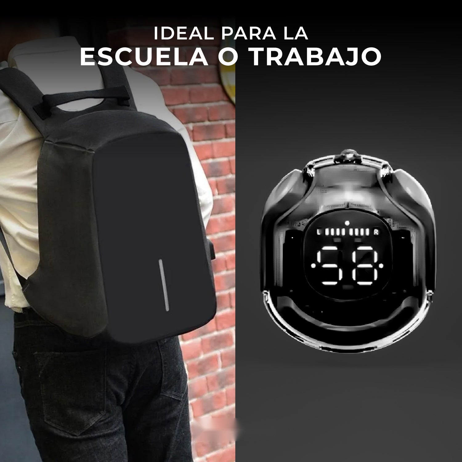 Morral Antirrobo Con Puerto Usb Y Compartimento Para Laptop Con Audifonos Bluetooth