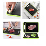 Combo Platero Escurridor Mangos Madera + Tabla Picar Descongela Carne + Set Utensilios X12