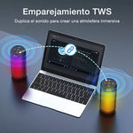 Bocina Bluetooth Inalambrico Con Luces Led 1Hora Boc242 Negro