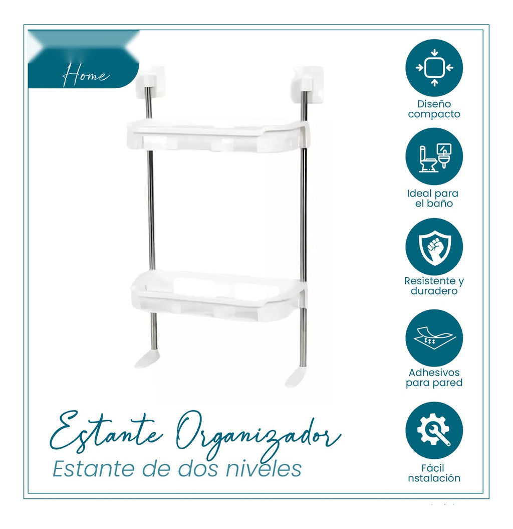 Organizador De Bano Cocina 2 Niveles Basic Innovo Home Blanco Armable