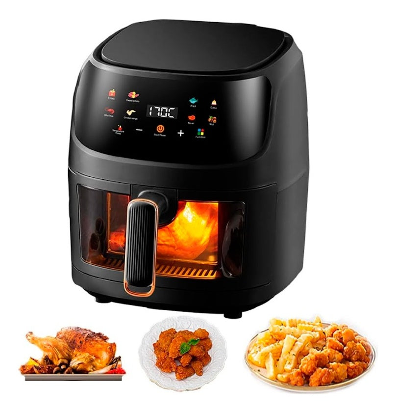 Freidora De Aire 10 Lts Antiadherente Pantalla Digital 2400W Air Fryer