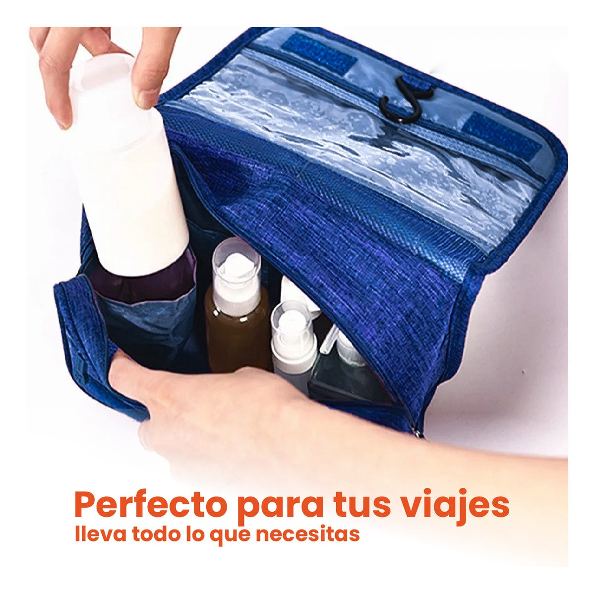 Organizador Cosmetiquera De Maquillaje Impermeable Azul Para Bolsos Innovo Home