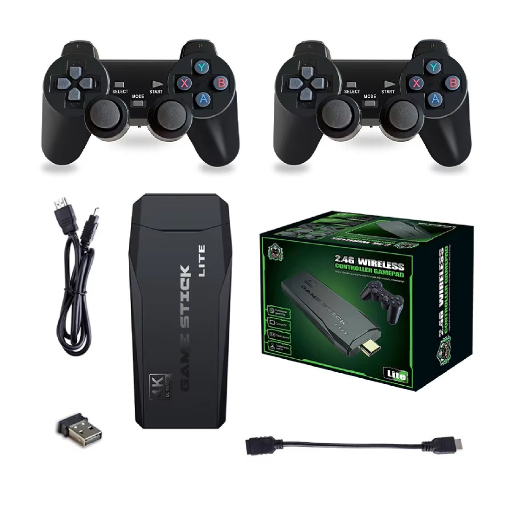 Consola Retro Game Stick 4K Con 20.000 Juegos Y 2 Controles Inalambricos