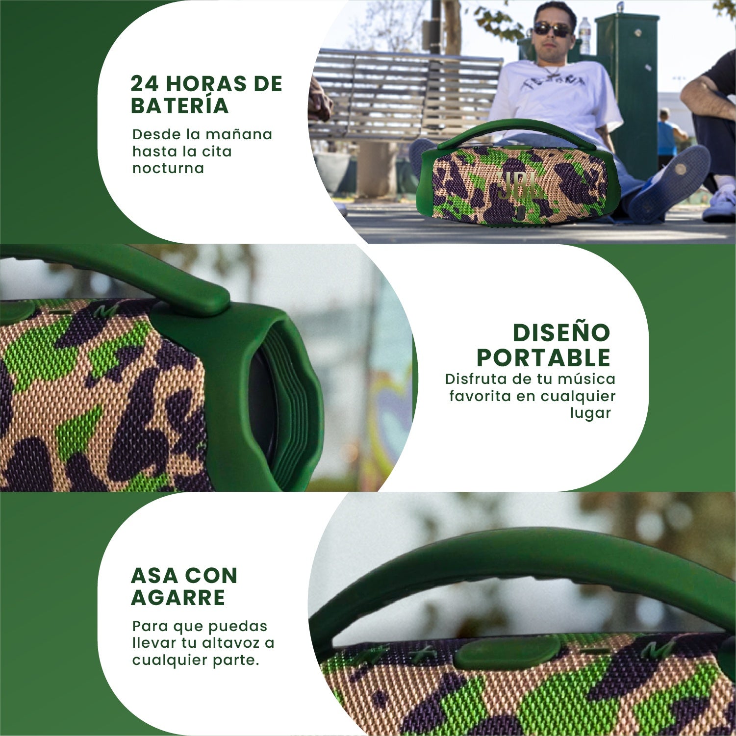 Parlante Mini Boom Box Bluetooth Jbl Inalambrico Camuflado Replic 1.1 Innovo