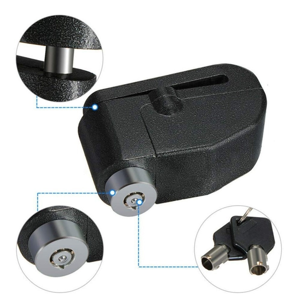 Candado Moto Alarma Freno De Disco Original Premium 2 Llaves