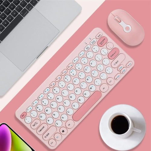 Combo Teclado Pc Mac Mouse Edicion Especial Pink Mikuso