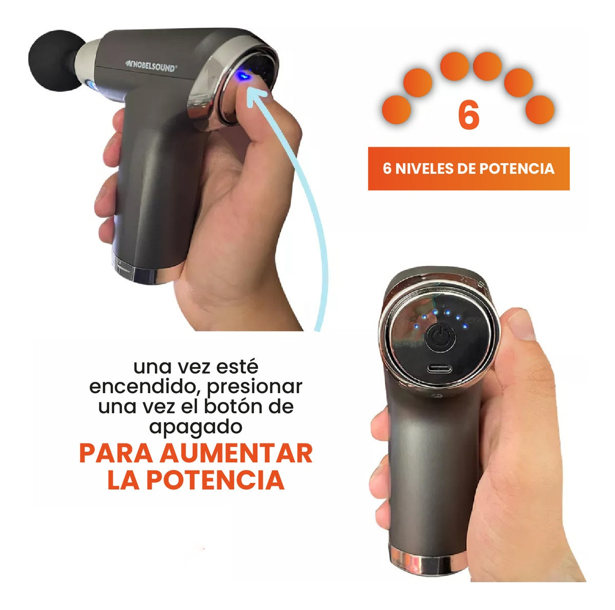 Masajeador Mini Nobel Corporal Pistola Inalambrica Nb2060 Innovo Health