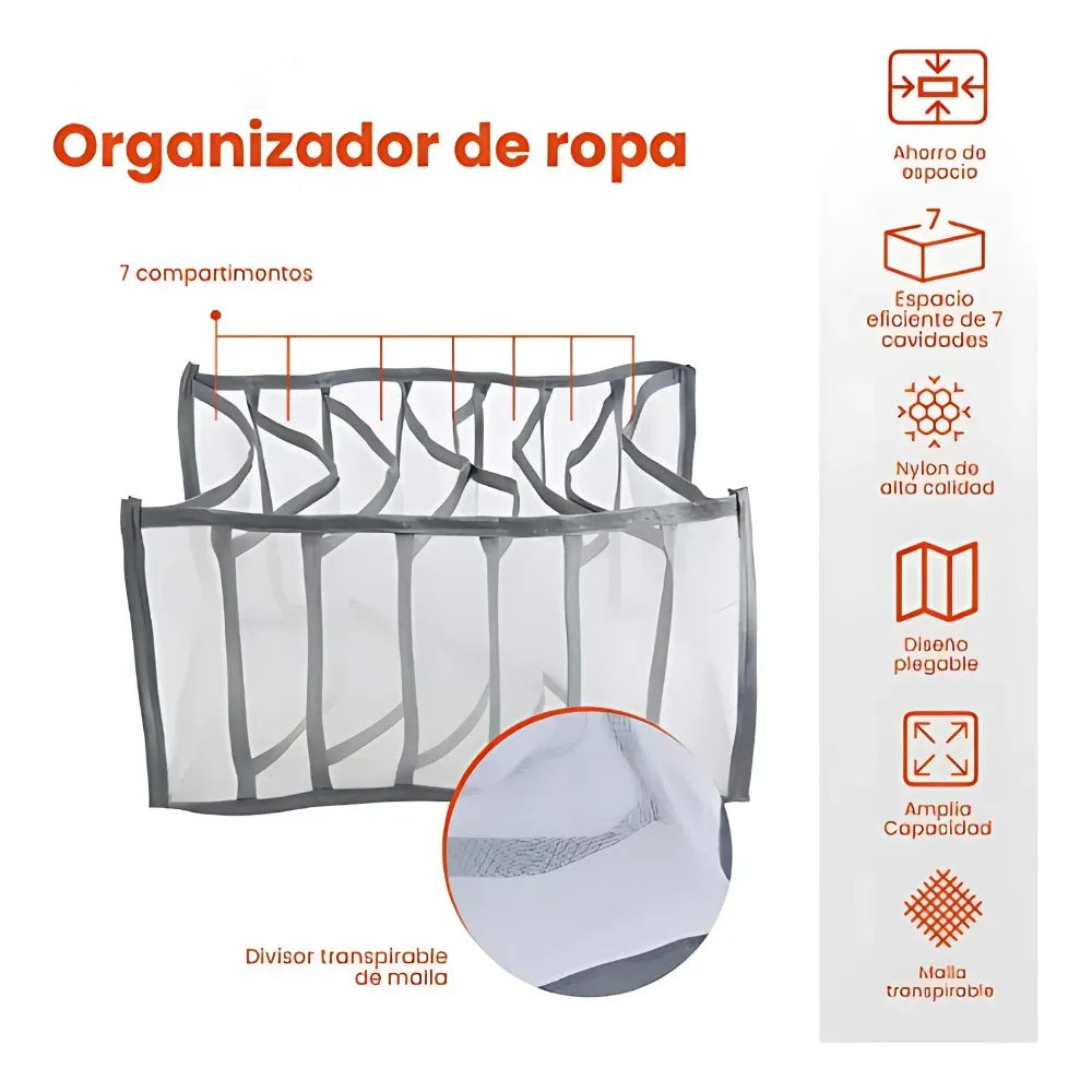 Combo Closet Armable + 3 Cajas Almacenadoras Jeans + 3 Organizadores Ropa Interior