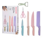 Combo Cook Home Escurridor De Platos 2 Niveles Tabla De Picar Set De Cuchillos X6 Y Set De Utensilios X12 Piezas