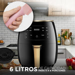 Freidora De Aire 6L Airfryer Con Moldes Y Set De Cuchillos