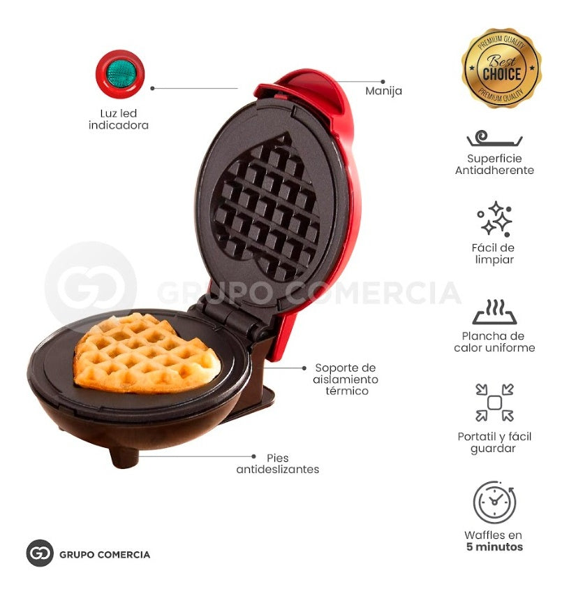 Mini Waflera Electrica Personal Antiadherente 350W