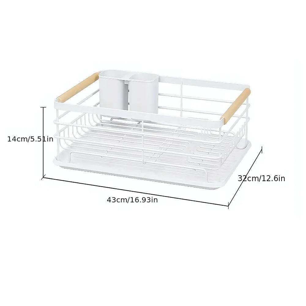 Combo Platero Escurridor Mangos Madera + Set Utensilios X19 Piezas En Silicona + Obsequio Triturador De Ajo