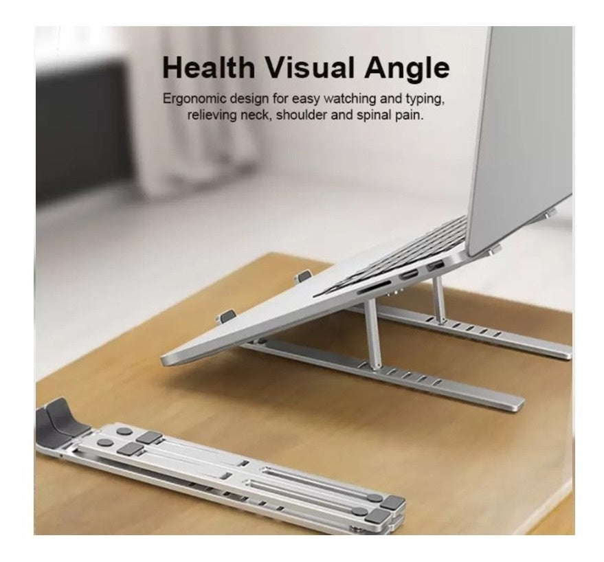 Base Soporte Ergonomica Reclinable Para Portatil + Soporte Celular