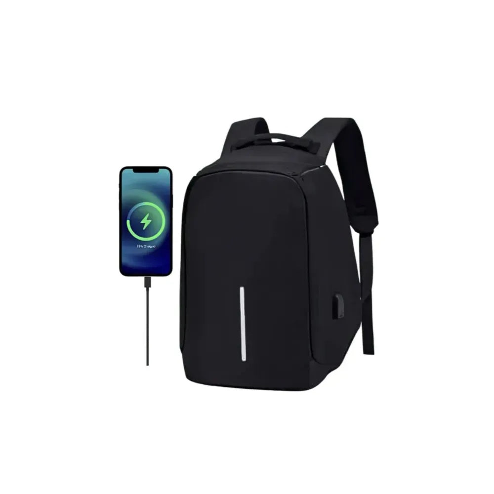 Maleta Antirrobo Para Laptop Mochila Morral Anti Robo Con Cable Usb Negra