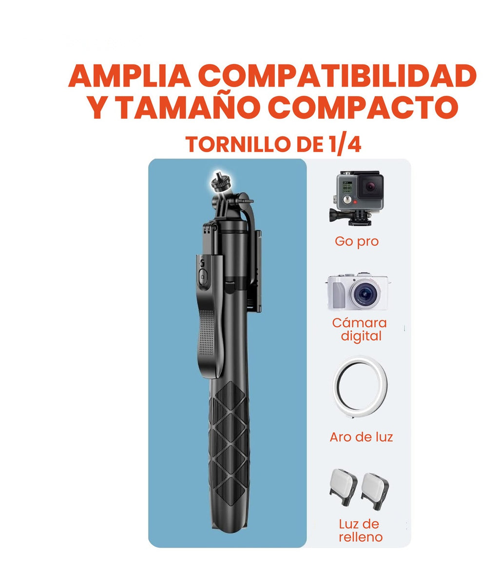 Palo Selfie Tripode Aluminio Extra Largo Profesional 160Cm