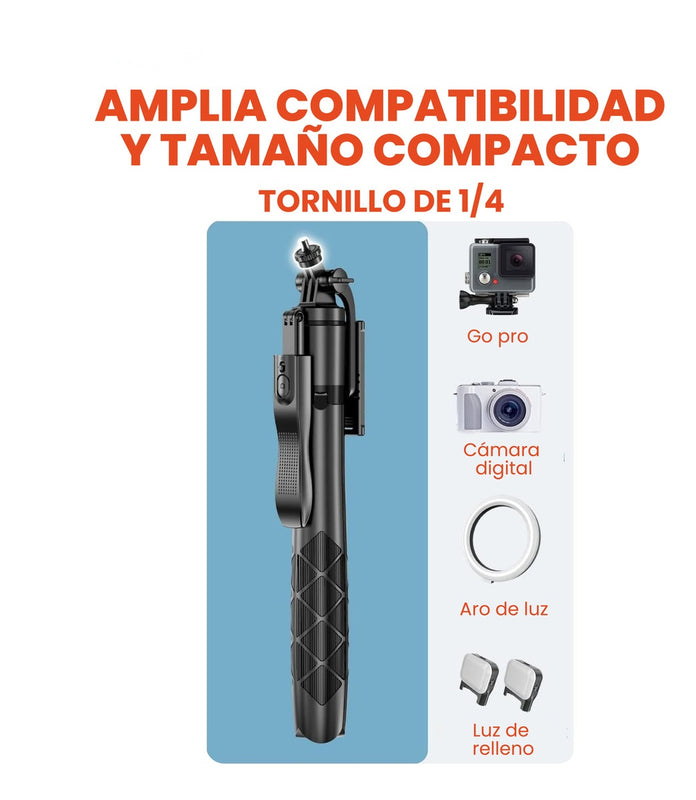 Palo Selfie Tripode Aluminio Extra Largo Profesional 160Cm