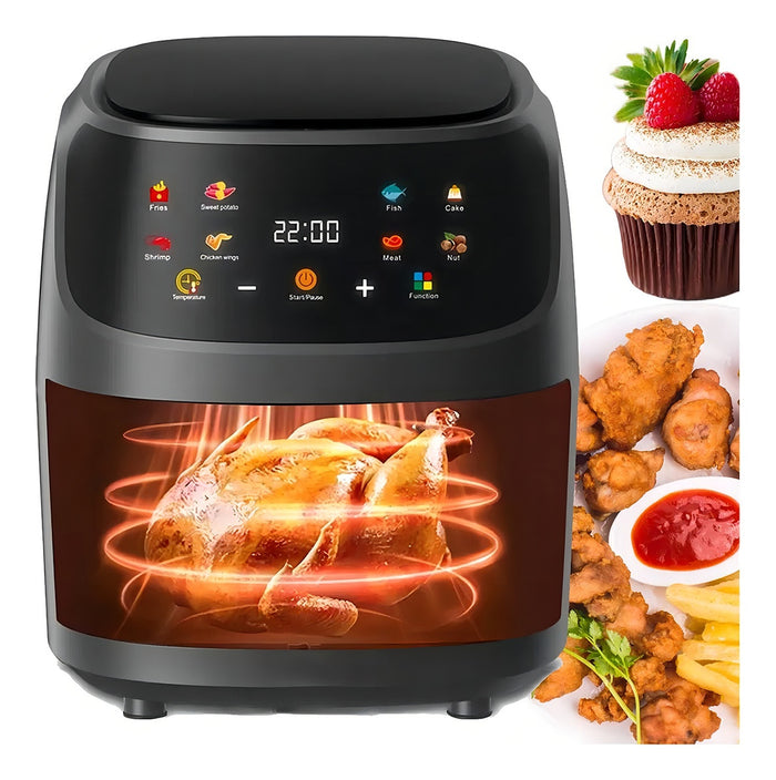 Electrica 8L Freidora De Aire Sin Aceite Horno Visua 2400W Color Negro