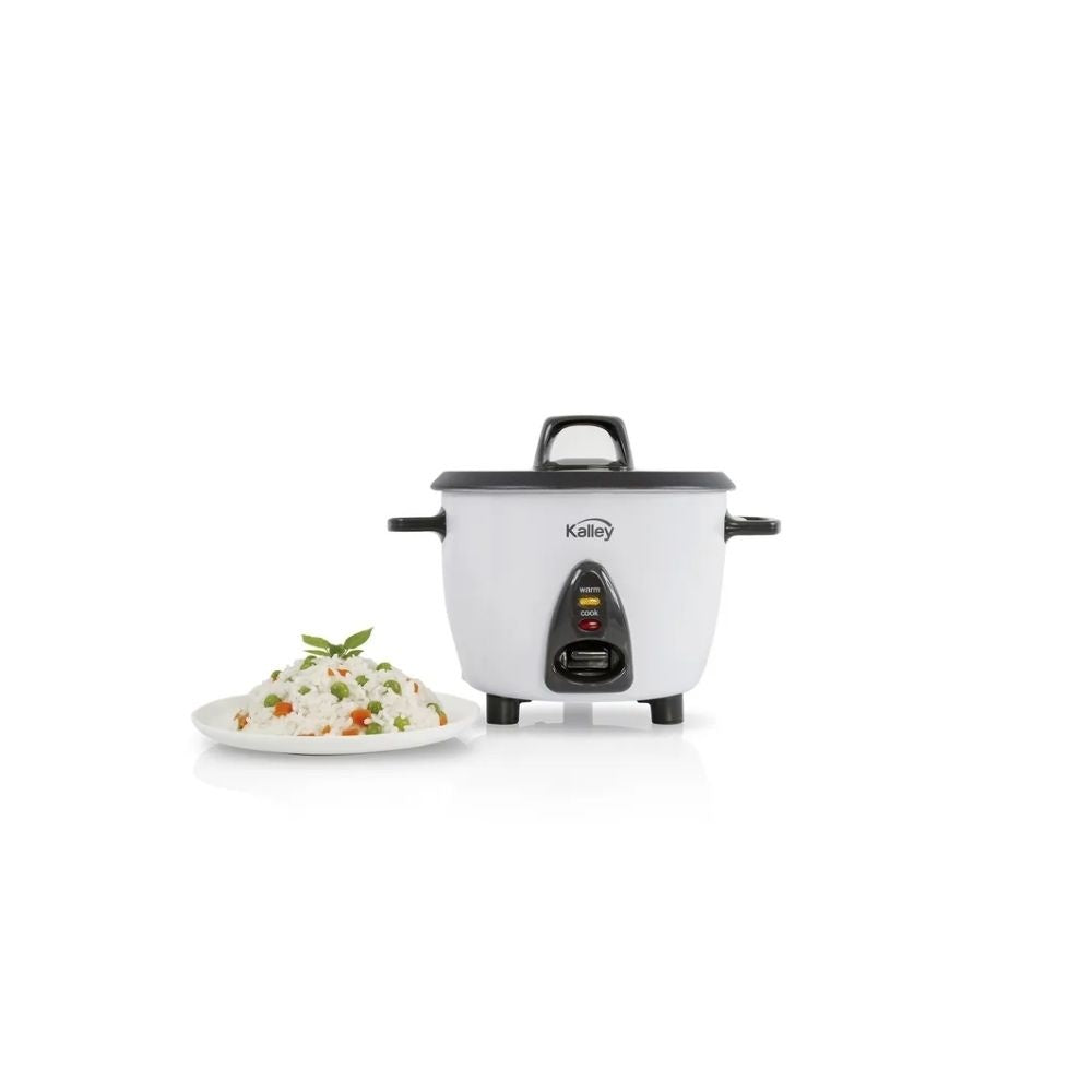 Arrocera Electrica Kalley 0.6L 3 Tazas Con Tapa De Vidrio Antiadherente