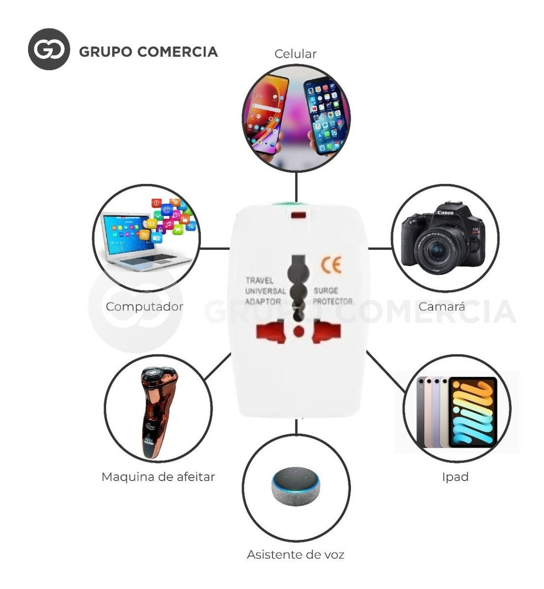Convertidor Enchufe Universal Viajero Europeo Multifuncion