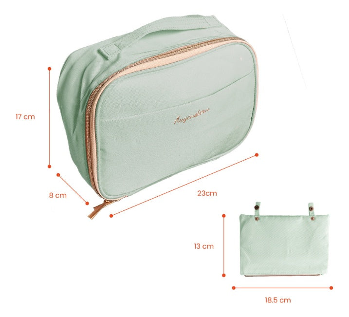 Cosmetiquera Para Dama Organizador Maquillaje Neceser Verde Claro