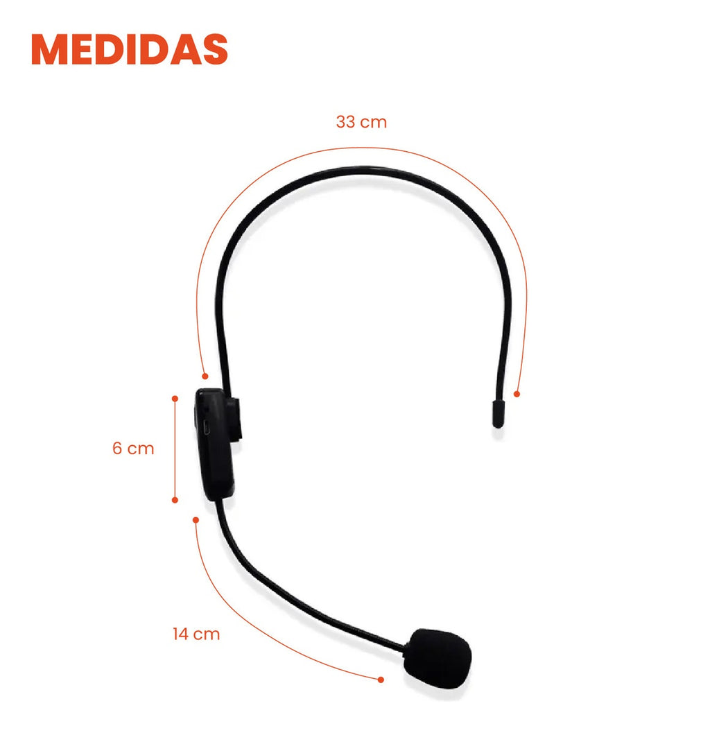 Microfono Conferencia Diadema Bluetooth 5.0 Con Adaptador Jack 3.5 Corporativa