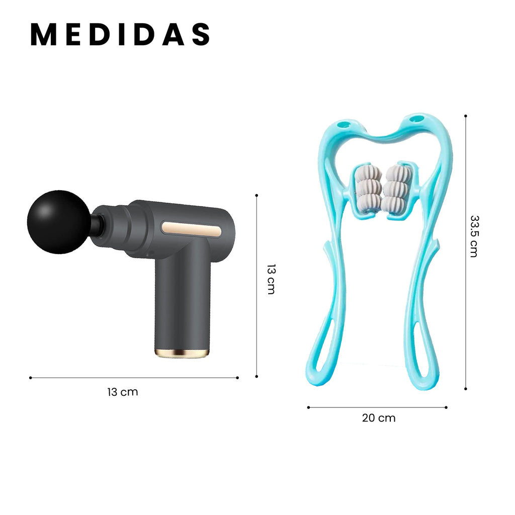 Pistola Masajeadora Recargable Relajante Anti Estres Con Masajeador Manual