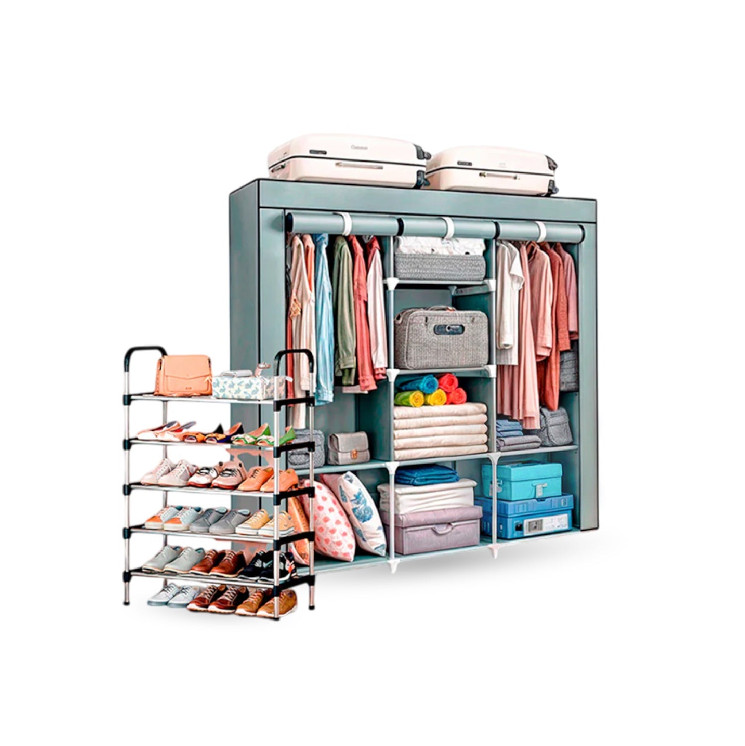 Closet Armable 3 Cuerpos Con Zapatero Slim Organizador Hogar