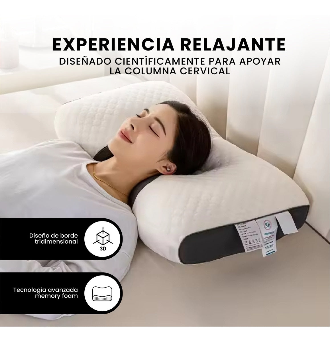 2 Almohadas Semi Ortopedicas Alto Confort Cervical Antiacaros