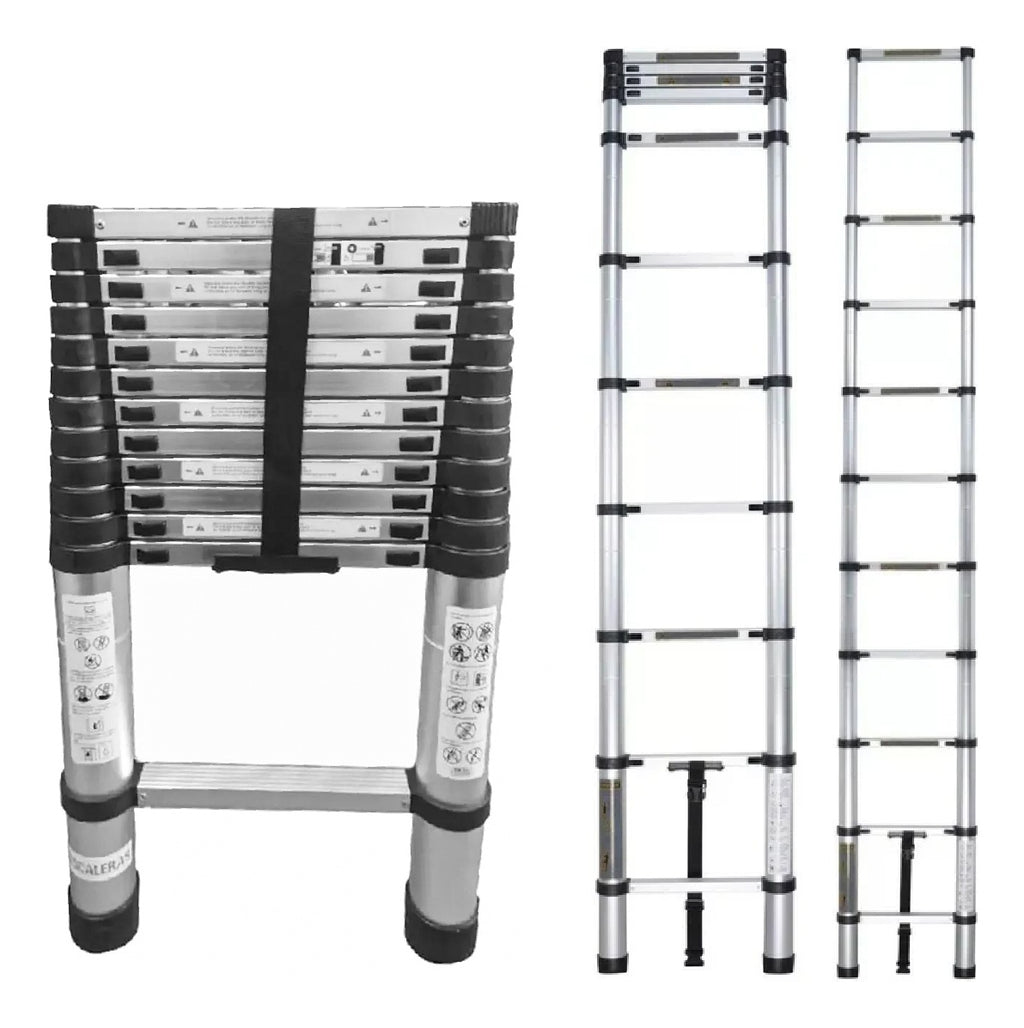 Escalera Telescopica 3.8 Metros Ajustable Aluminio Practica Innovo