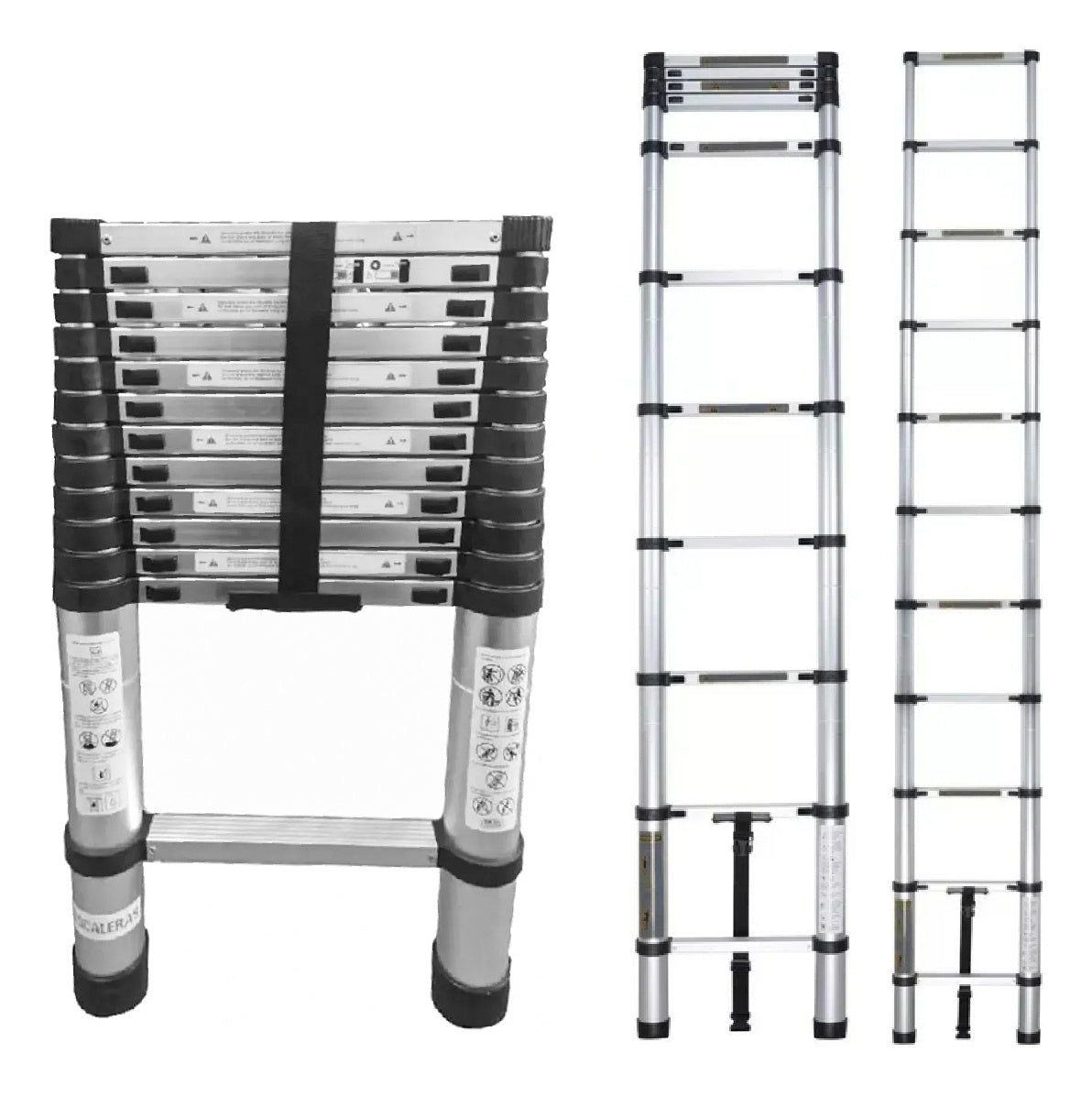 Escalera Telescopica 3.8 Metros Ajustable Aluminio Practica Innovo