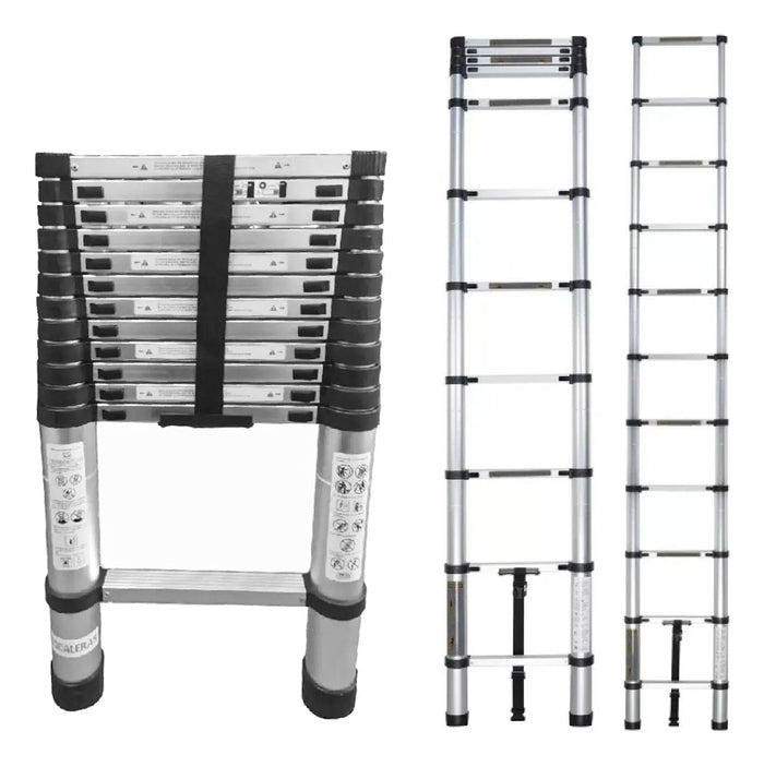 Escalera Telescopica 3.8 Metros Ajustable Aluminio Practica