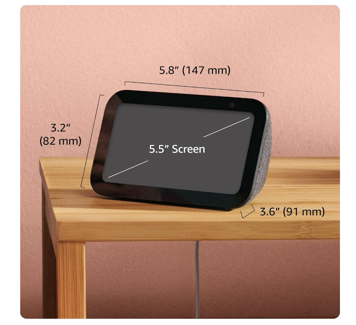 Amazon Echo Show 5 (Modelo Reciente) Pantalla Inteligente Con 2X Bajo Sonido Claro Negro