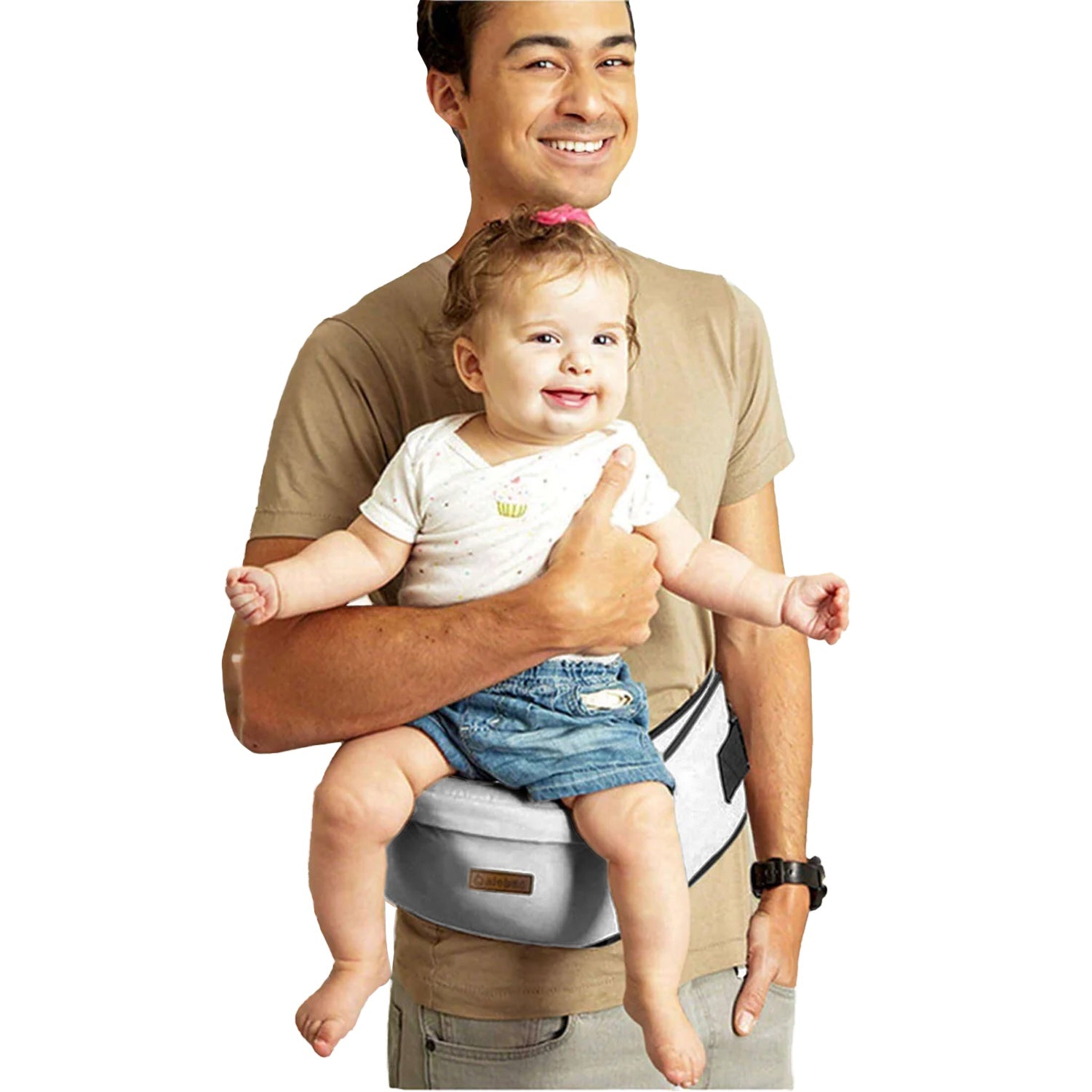 Canguro Portabebes Soporte Ergonomico Ajustable Cintura Gris Innovo