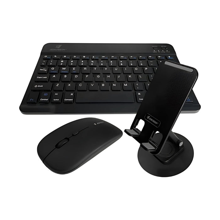 Teclado Inalambrico 3 En 1 Jertech Inn Receptor Usb Mouse Soporte Tablet O Celular Portatil