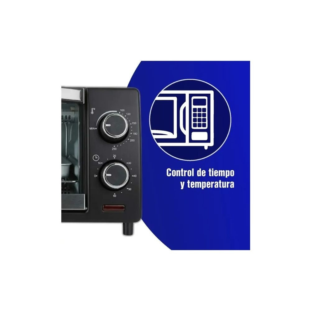 Horno Electrico Kalley 9 Litros - 800W Control De Tiempo