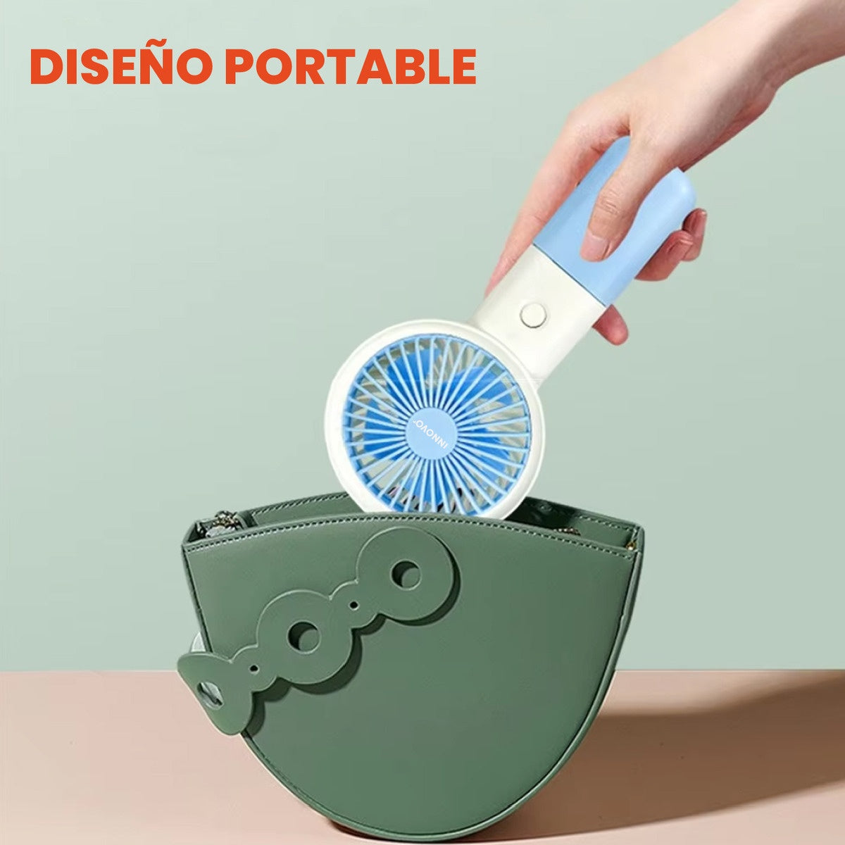 Mini Ventilador Recargable Soporte De Celular 3 Velocidades