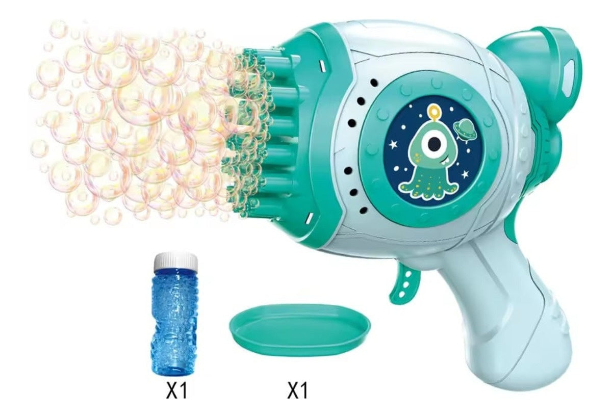 Pistola De Burbujas Electrica 32 Agujeros Burbujero Juguete
