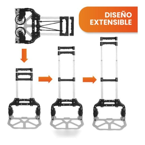 Carretilla Plegable Aluminio Resistente 165 Libras Innovo Rueda Goma