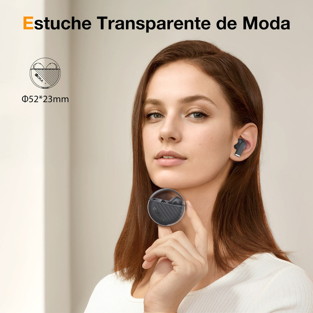Audifonos Inalambricos 1Hora Aut209N Color Negro In-Ear Con Microfono Bluetooth 5.3 Manos Libres