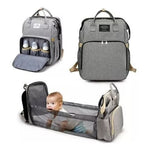 Bolso Panalera Multifuncional Corral 3 En 1 Para Bebes Color Gris