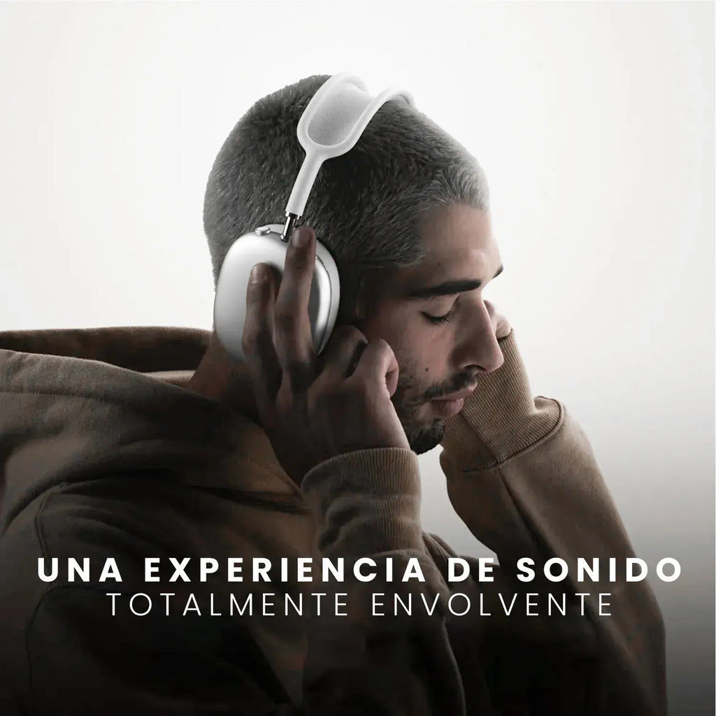 Audifonos Airpods Max 1.1 Replic Magnetica Full Sonido Bluetooth Estuche Blanco