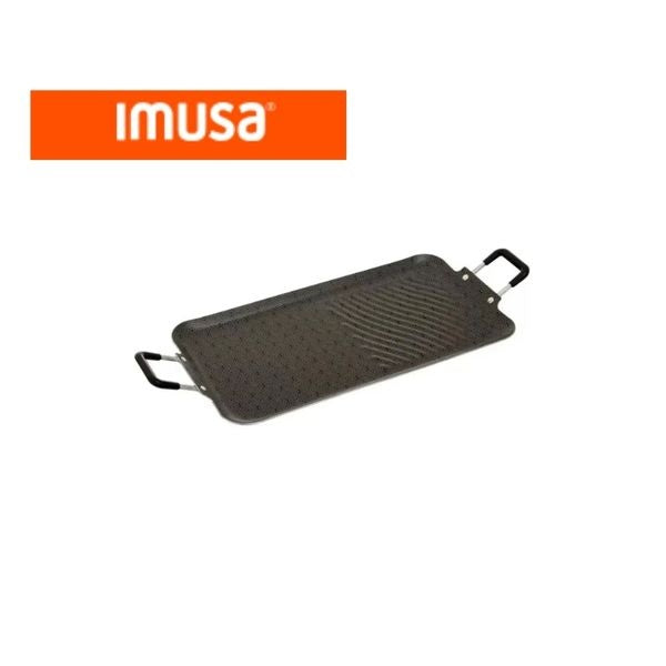 Plancha Asadora Rectangular Imusa Antiadherente Parrilla 47X25Cm