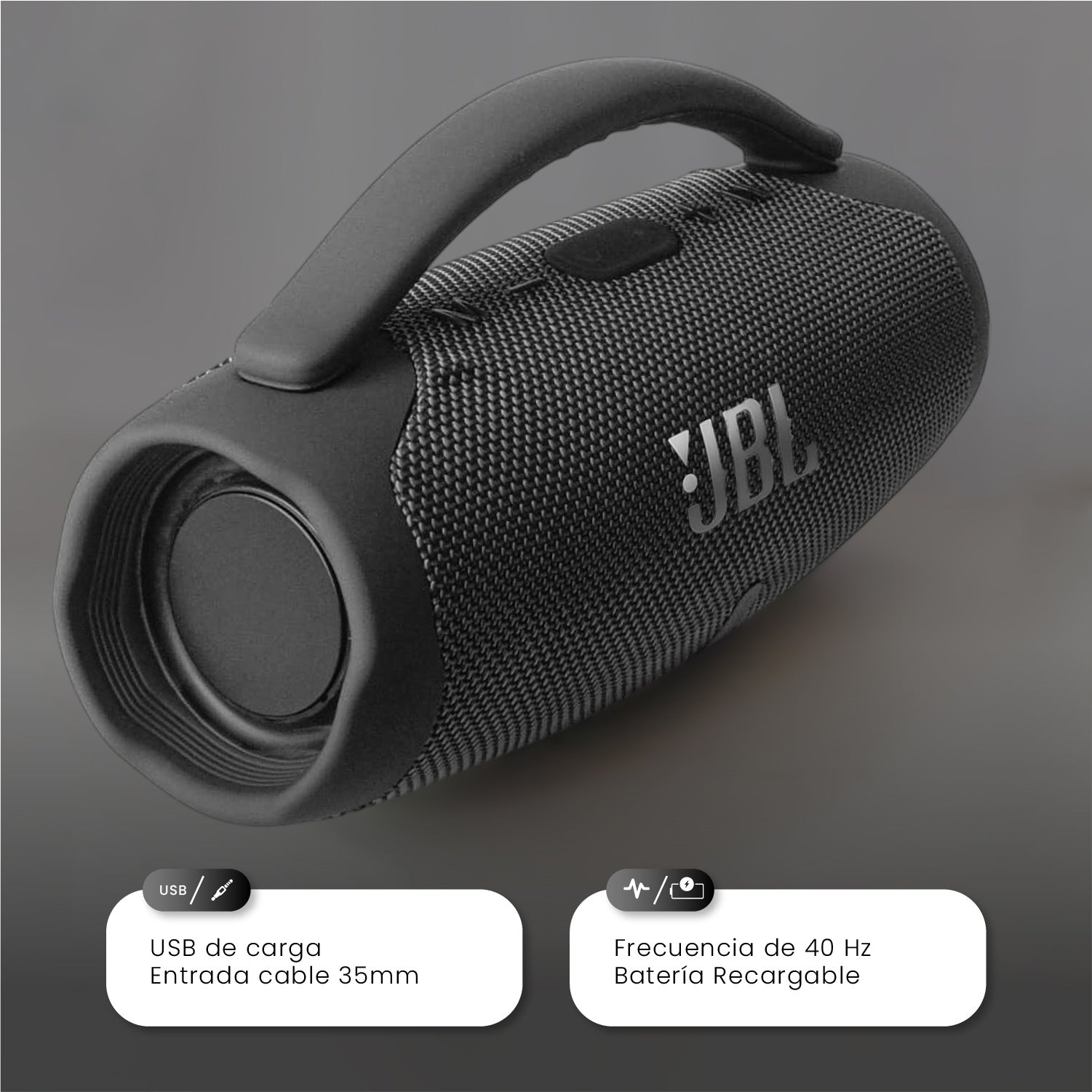 Parlante Mini Boom Box Bluetooth Jbl Inalambrico Gray Replic 1.1 Innovo