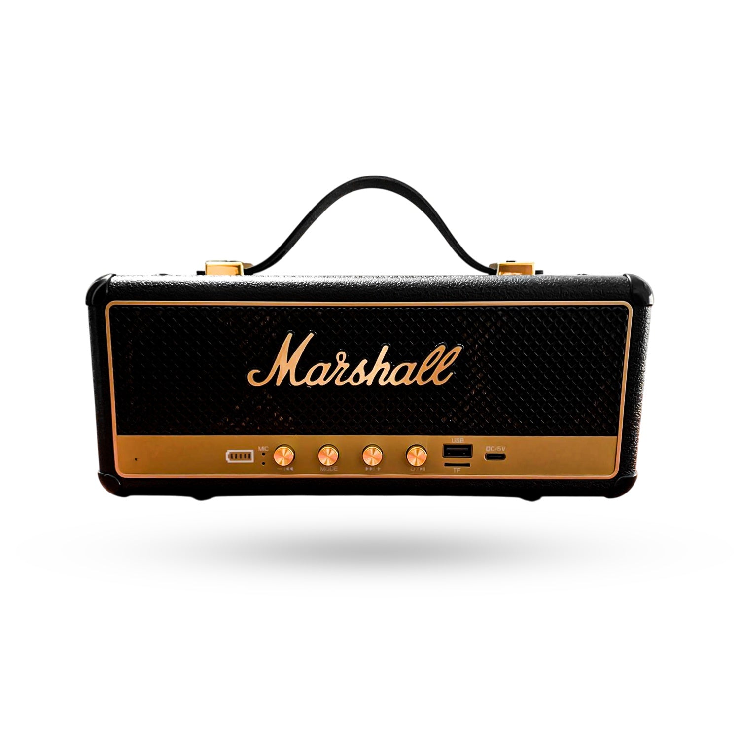 Parlante Bluetooth Sonido Potente Usb Mp3 Fm Marshall Clasic Negro Replica 1.1