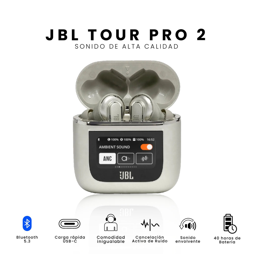 Audifonos Jbl Tour Pro 2 Calidad 1.1 Con Pantalla Tactil Beige